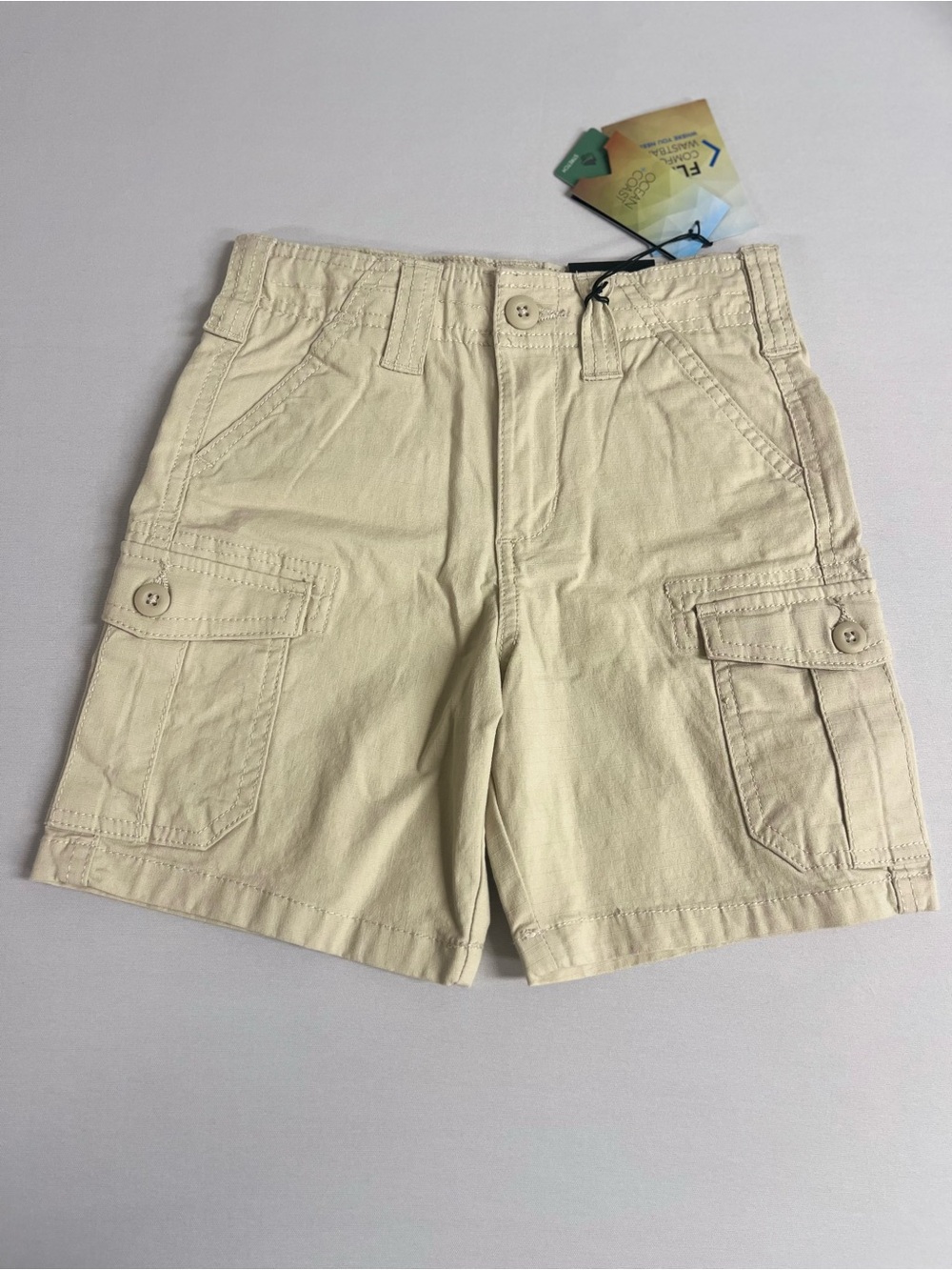 Brand New-Ocean+Coast Stone Khaki Cargo Shorts w/ Adjustable Waist